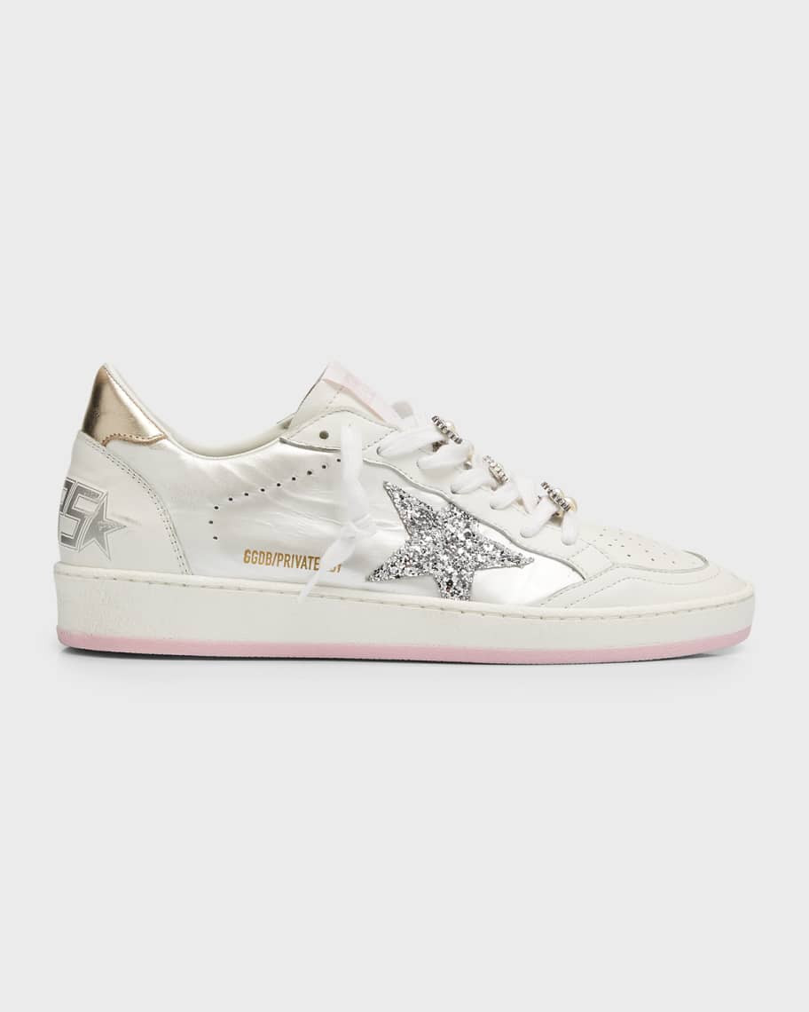Golden Goose Ballstar Mixed Leather Pearly Low-Top Sneakers | Neiman Marcus