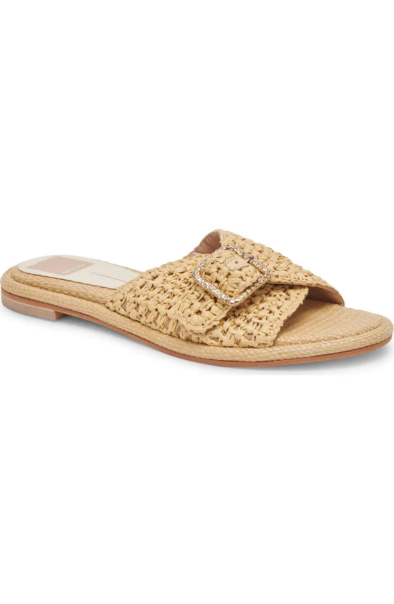 Dolce Vita Alonzo Raffia Slide Sandal (Women) | Nordstrom | Nordstrom