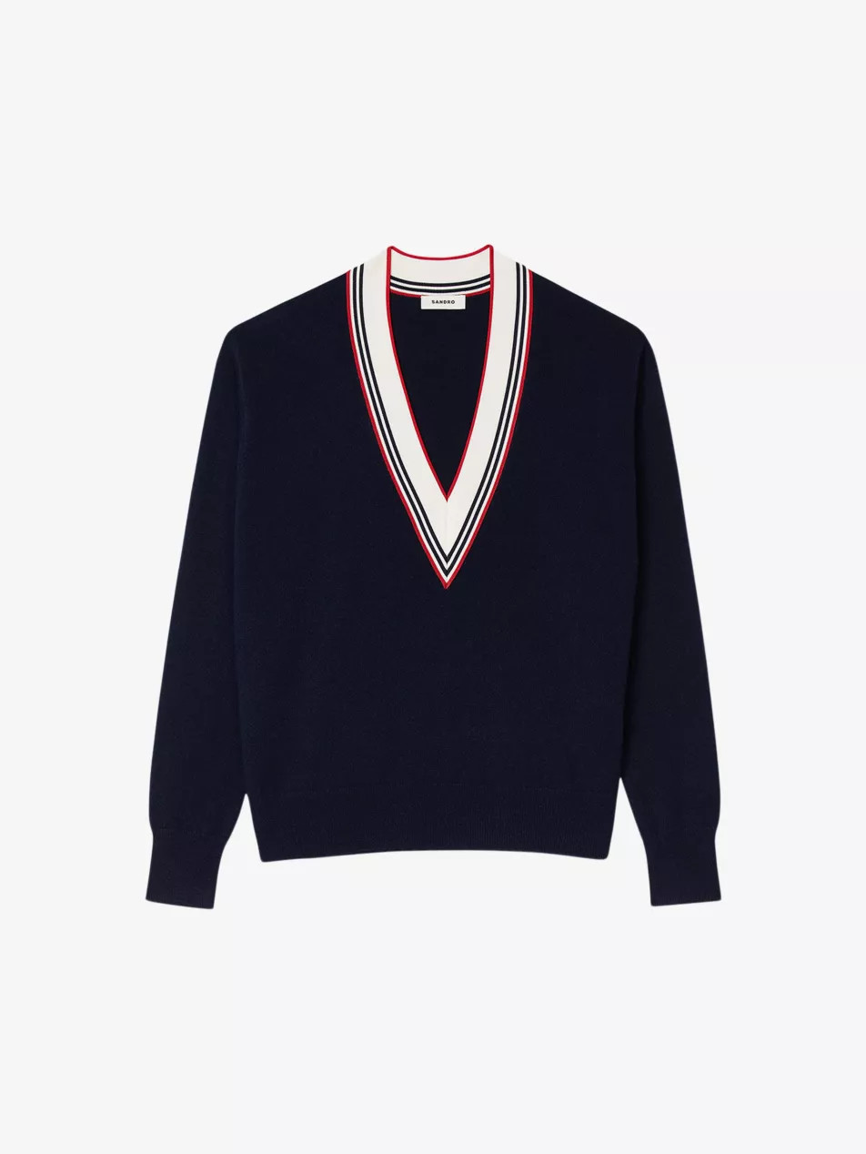 V-neck relaxed-fit wool and cashmere-blend jumper | Selfridges