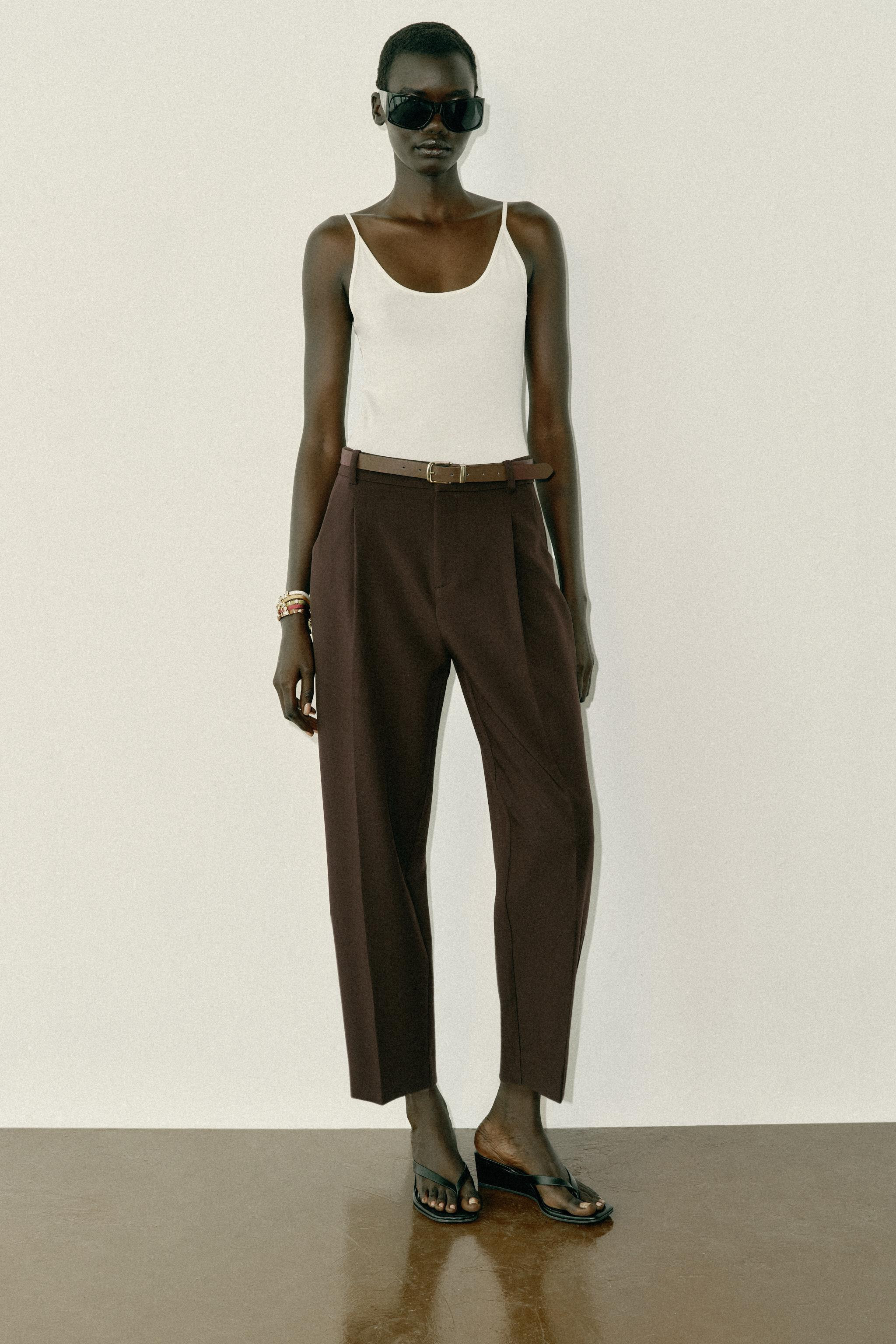 BELTED ANKLE PANTS | Zara US