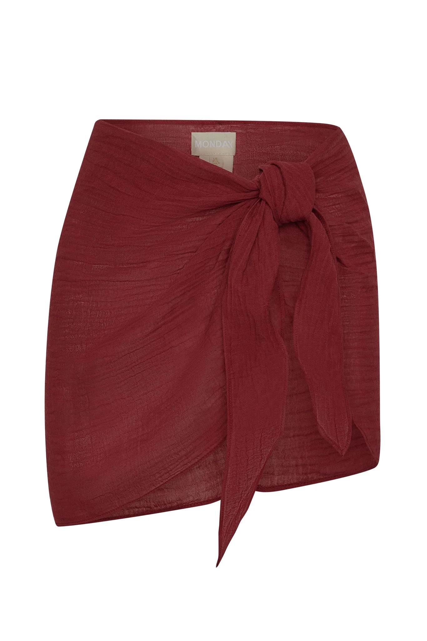 South Beach Sarong - Burgundy Crinkle Linen | Monday Swimwear