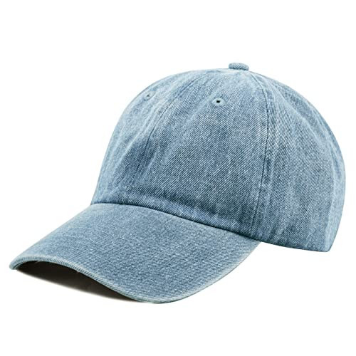 THE HAT DEPOT 300N Washed Cotton Low Profile Denim Baseball Cap (Denim Blue), One Size | Amazon (US)