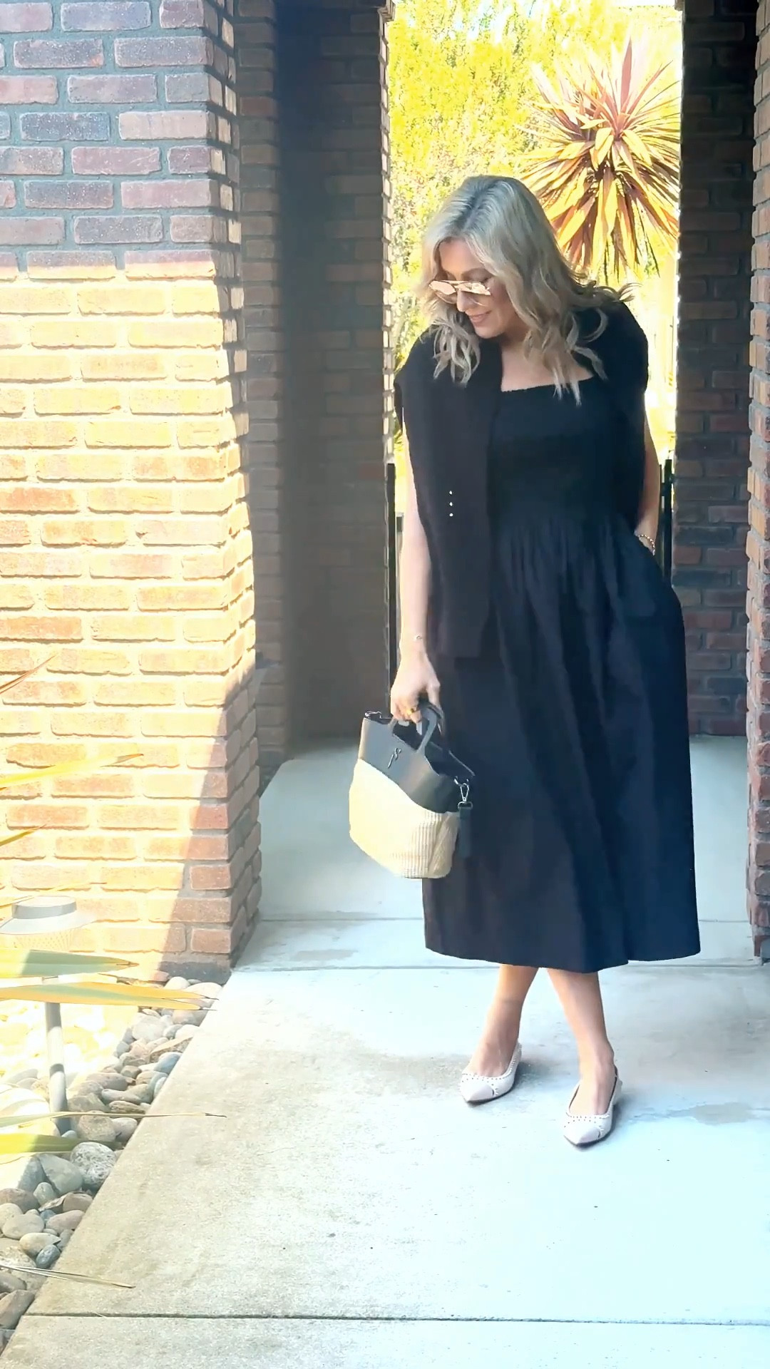 Elevated and easy. This black smocked sundress is the kind of timeless staple I’ll wear for years — and I added this open-knit cropped cardigan (my go-to Amazon third layer!) to keep the look polished without feeling stuffy. I paired it with neutral heels and a woven bag for a classic mix of texture and structure.

📍Where to wear: Dinner out, museum date, city stroll, or casual summer event
🧥 Third Layer Highlight: Lightweight open-stitch black cardigan — perfect to toss over sundresses for a little warmth or coverage.

ootd, fashionover30, fashionover40, fashionover50, classy casual, stylishandgrateful, stylish&grateful, modestoutfits, amazonfashion, blacksummerdress, thirdlayerstyle, summerlayers, dateoutfit, knitcardigan, elevatedcasual, wovenbagstyle, outfitinspo, citychiclook, amazonfinds

#LTKSeasonal #LTKTravel #LTKOver40