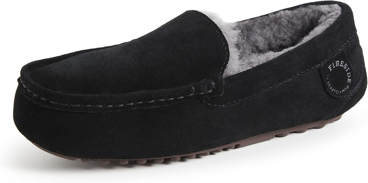 Dearfoams Women's Fireside Water Resistant Mel Shearling Moccasin Slipper | Amazon (US)