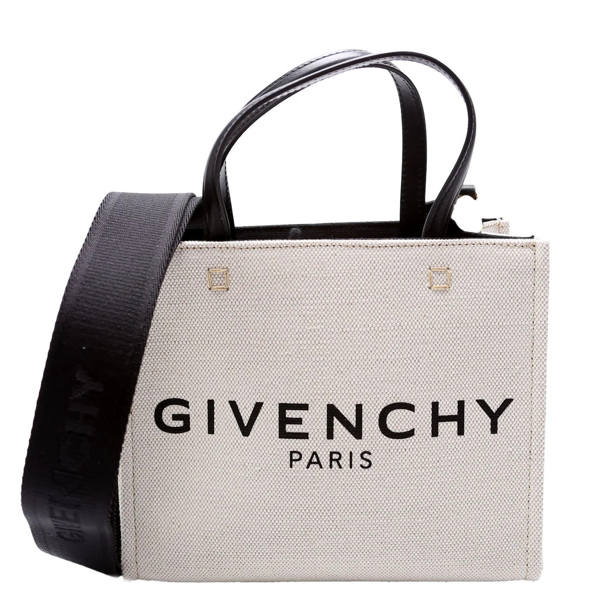 Mini G-Tote Canvas Shopping Tote White | Keeks Designer Handbags