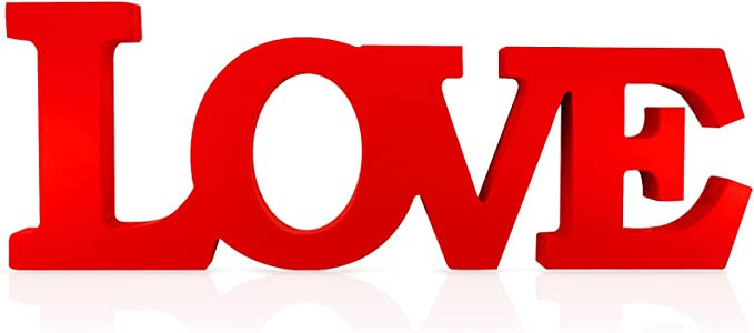 Valentines Day Decorations Love Sign Wooden Blocks V-day Gift Freestanding Love Letter Table Top ... | Amazon (US)