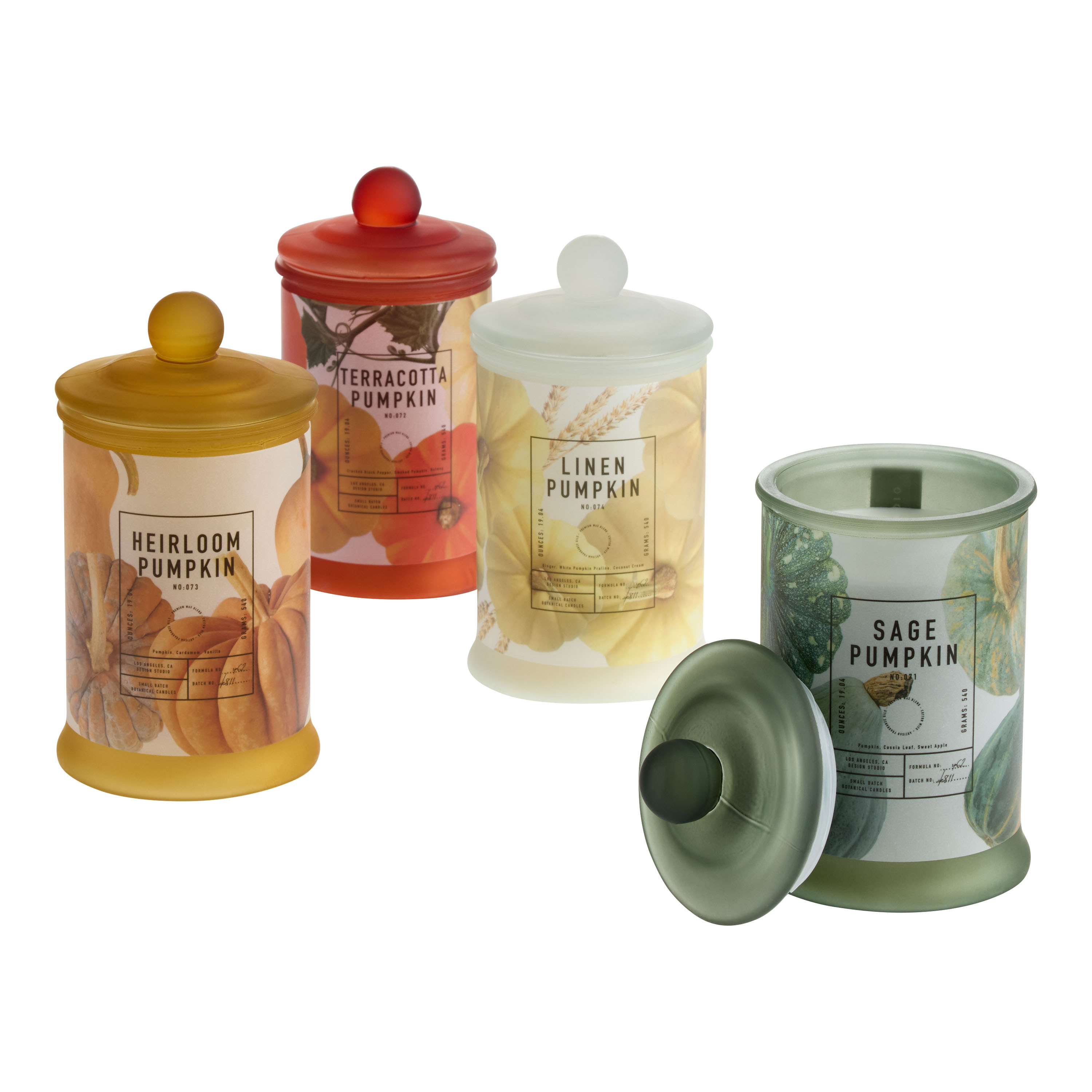 Tall Frosted Glass Pumpkin Scented Candle | World Market