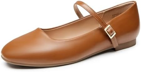 Trary Women's Flats,Mary Jane Ballet Shoes for Women,Square Toe Ankle Strap Flats for Women, Comf... | Amazon (US)