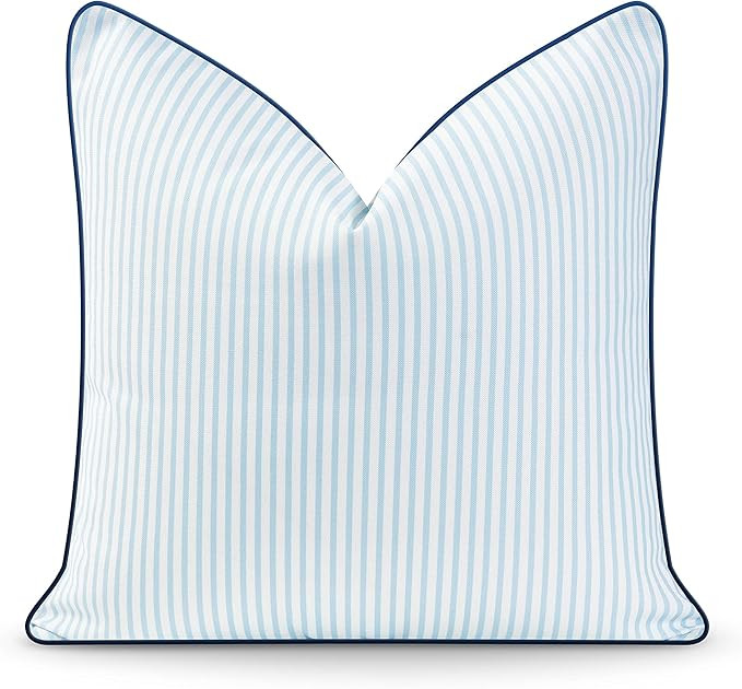 Hofdeco Premium Coastal Hampton Style Patio Indoor Outdoor Pillow Cover Only, 20"x20" Water Resis... | Amazon (US)