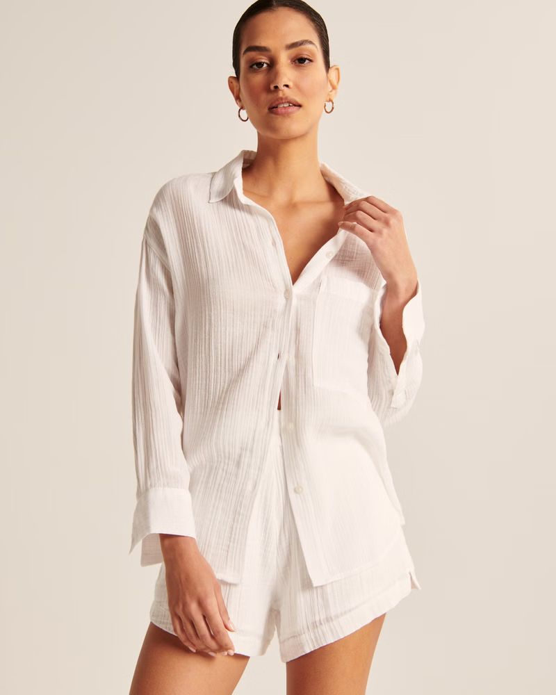 Exchange Color / Size
		
			
			


  
						Oversized Gauzy Coverup Top | Abercrombie & Fitch (US)