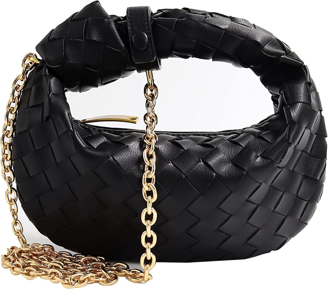 Women's Hand-Woven Shoulder Bag Chain Buckle Messenger Bag Women Crossbody Bags | Amazon (US)