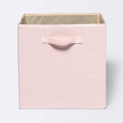 Waffle Weave 13"x13" Storage Cube - Cloud Island™ Pink | Target