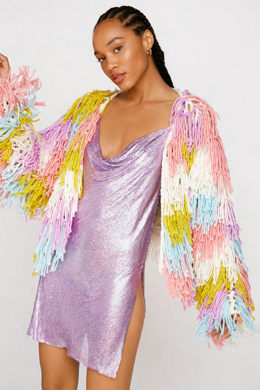 Multi Fringe Oversized Cardigan | Nasty Gal (US)