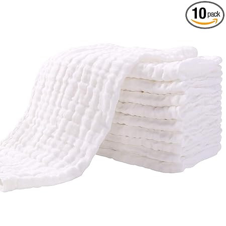 Yoofoss Muslin Burp Cloths for Baby 10 Pack 100% Organic Cotton Baby Washcloths for Boys Girls La... | Amazon (US)
