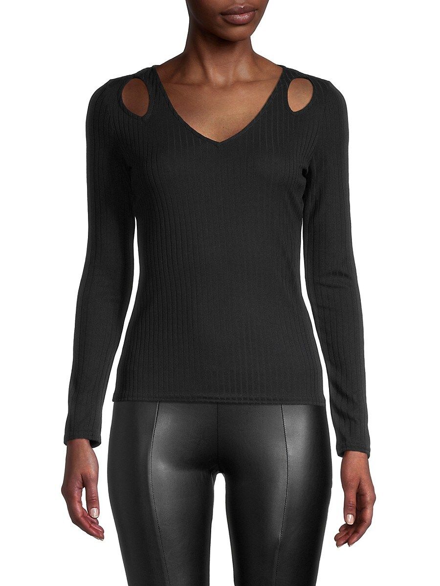 Love Ady Women's Cutout Ribbed Top - Black - Size XS | Saks Fifth Avenue OFF 5TH