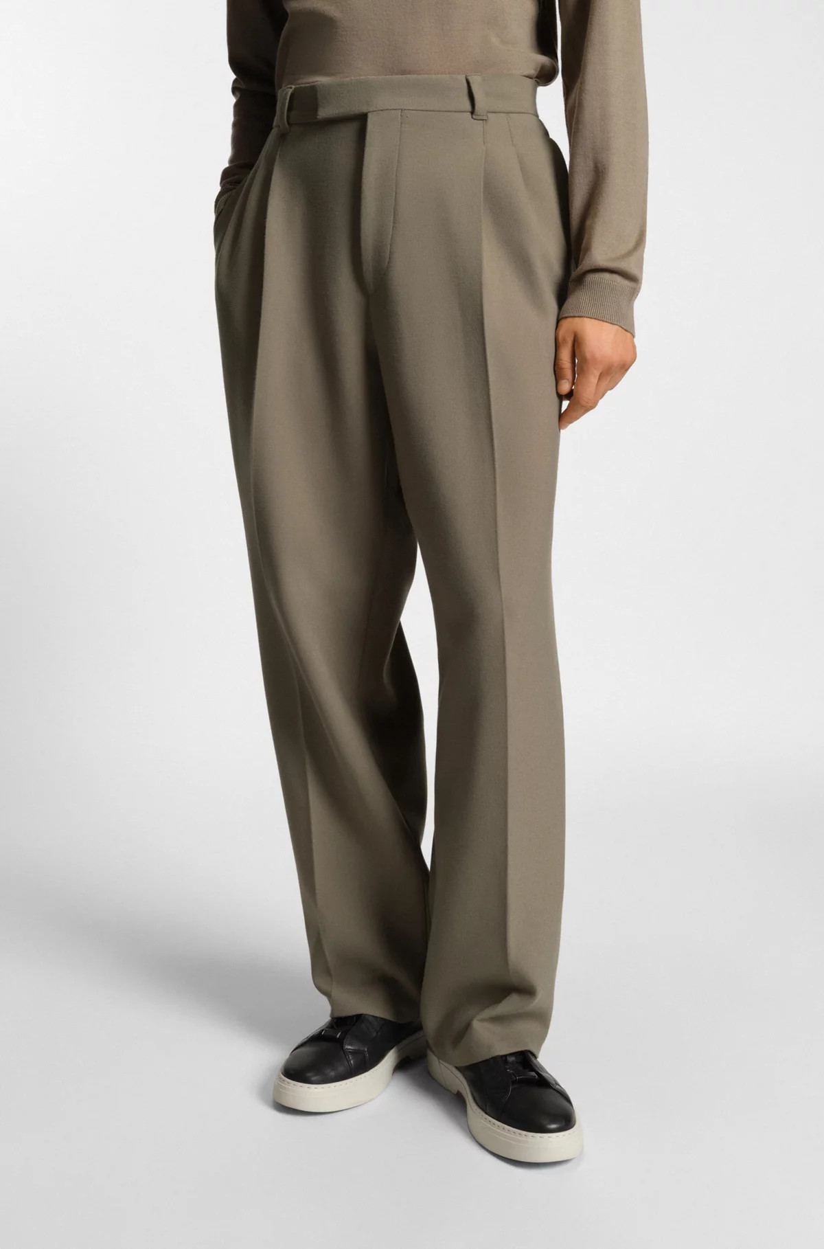 Relaxed-fit trousers with double pleat | Hugo Boss (US)