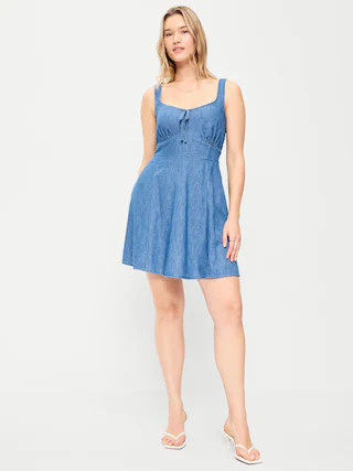 Fit & Flare Denim Mini Dress | Old Navy (CA)