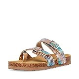 Steve Madden Girls Shoes Girls Beached Flat Sandal, Rainbow Multi Rhinestone, 3 Little Kid | Amazon (US)