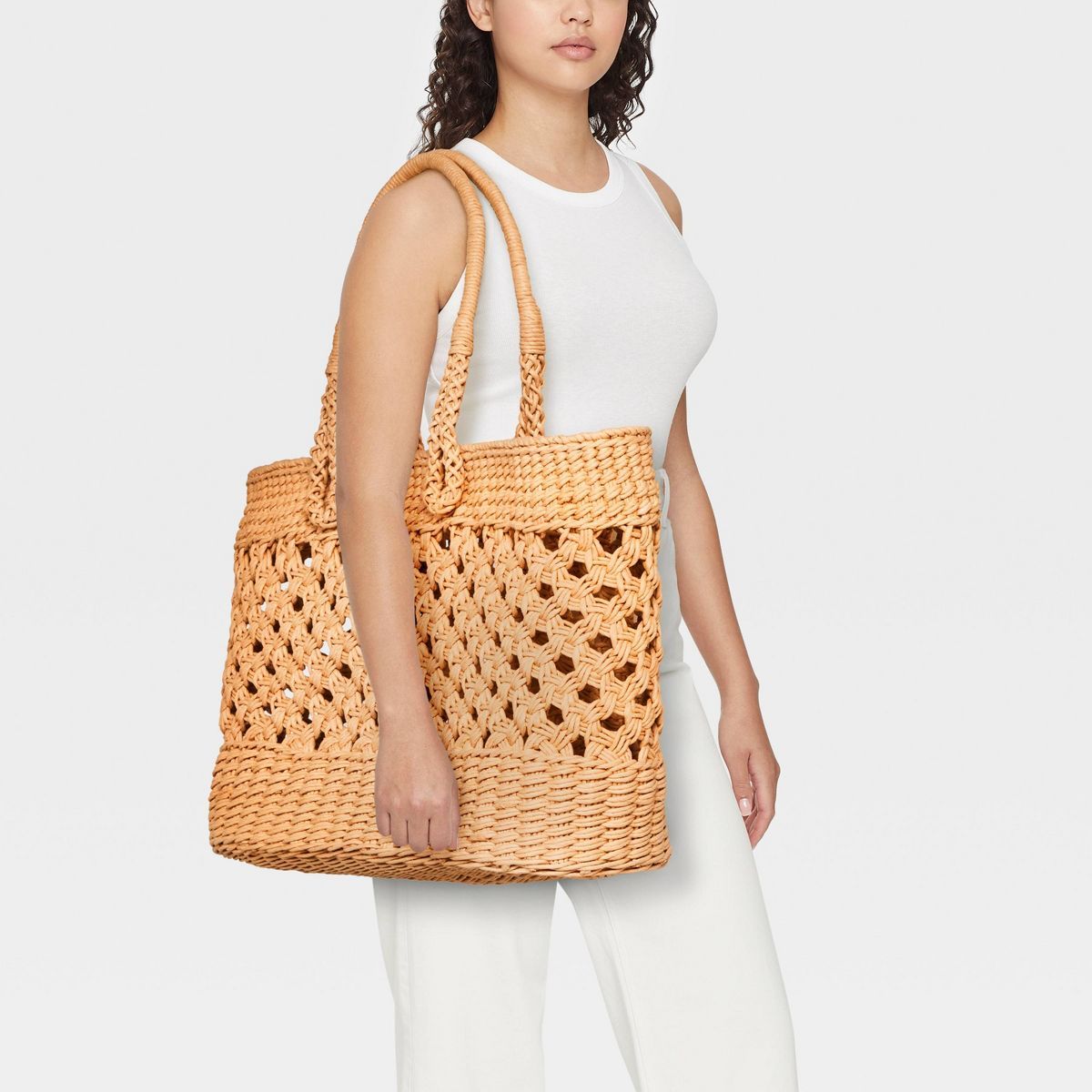 Large Straw Tote Handbag - A New Day™ | Target