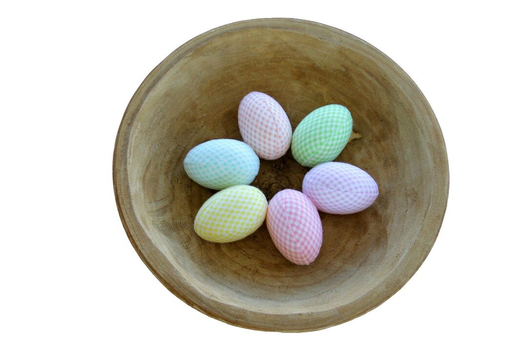 Gingham Plaid Easter Egg's, Fabric Egg's, Easter Decoration, Basket Filler, Farmhouse Easter, Cou... | Etsy (US)