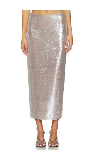 Belinda Sequin Skirt in Mink | Revolve Clothing (Global)