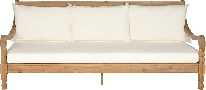 Safavieh Outdoor Collection Pasadena Brown /Taupe Acacia Wood Cushioned Daybed | Amazon (US)