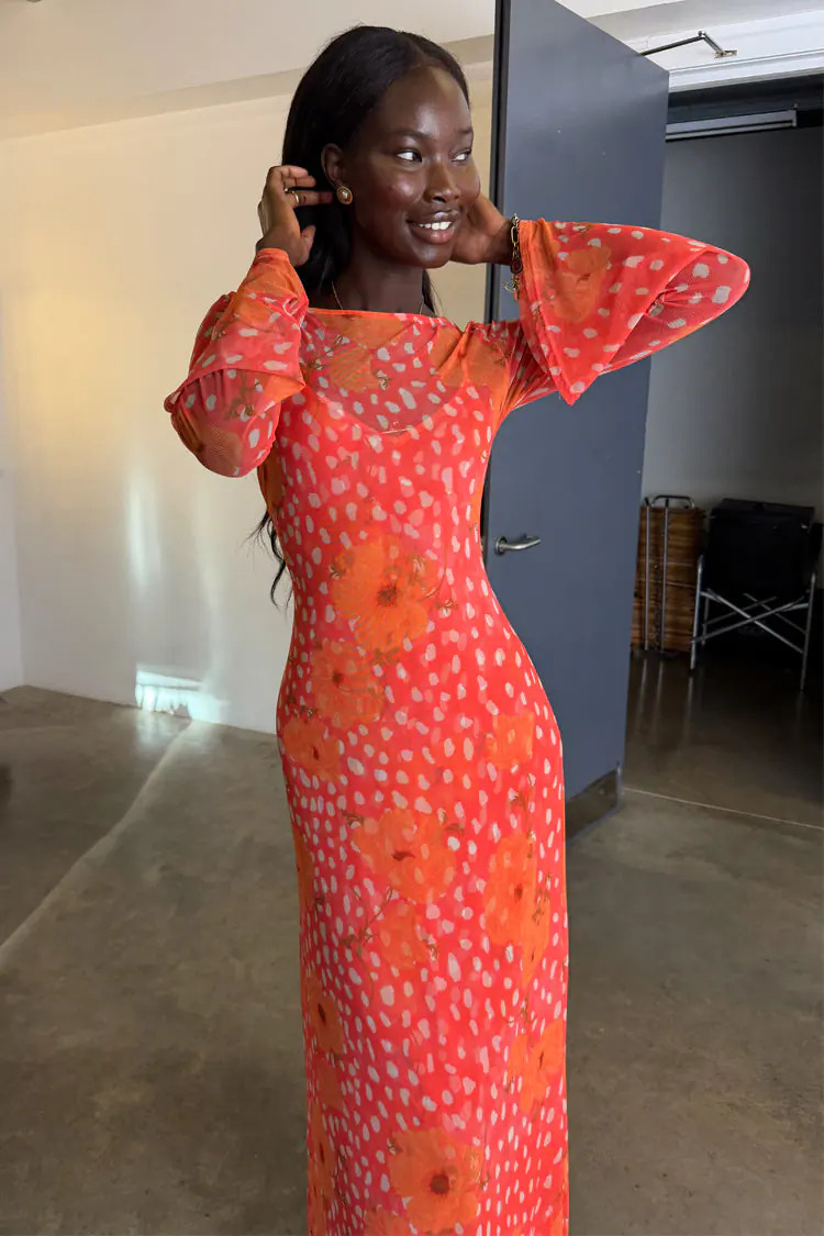 Coral Fawn Poppy Aria Dress | Never Fully Dressed (UK & IE)