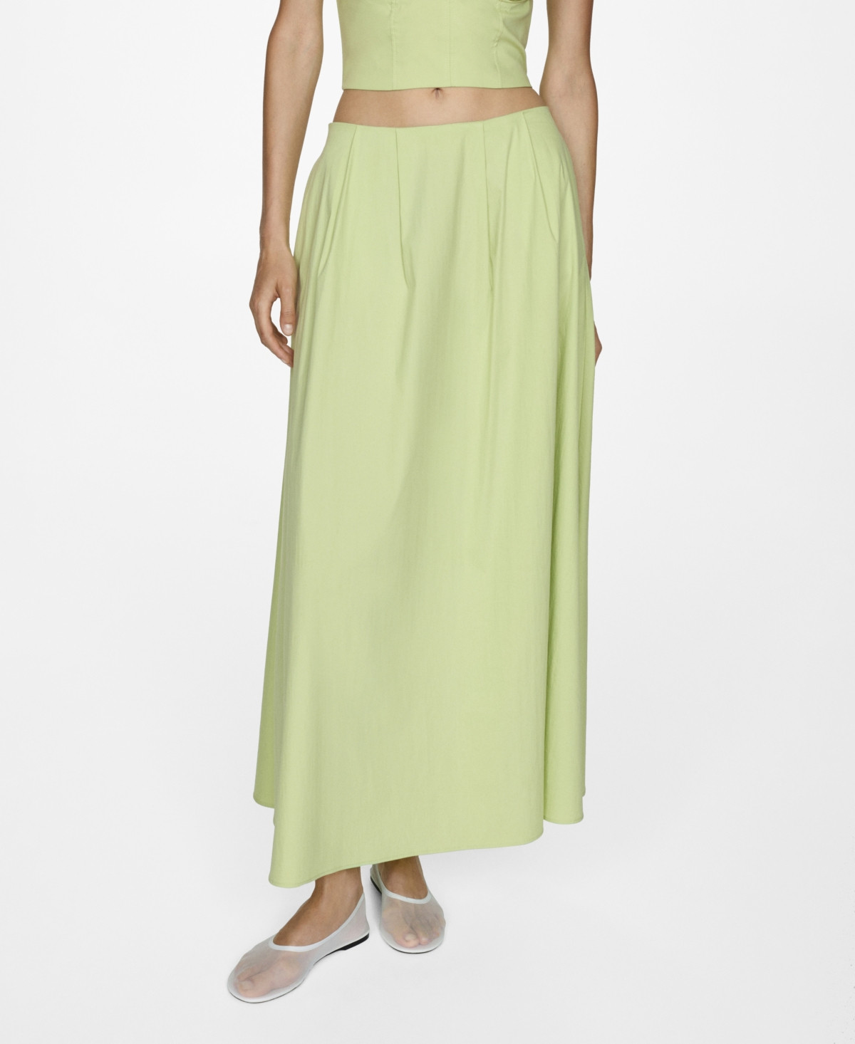 Mango Women's Long Flared Skirt - Pastel Green | Macy's