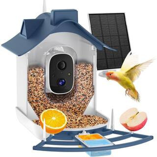 4K HD AI Bird Feeder with Camera Adjustable Solar Powered Auto Capture Notify Ideal for Bird Lovers | The Home Depot