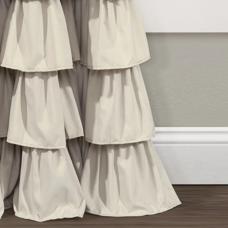 Allison Ruffle Polyester Semi Sheer Curtain Pair (Set of 2) | Wayfair North America