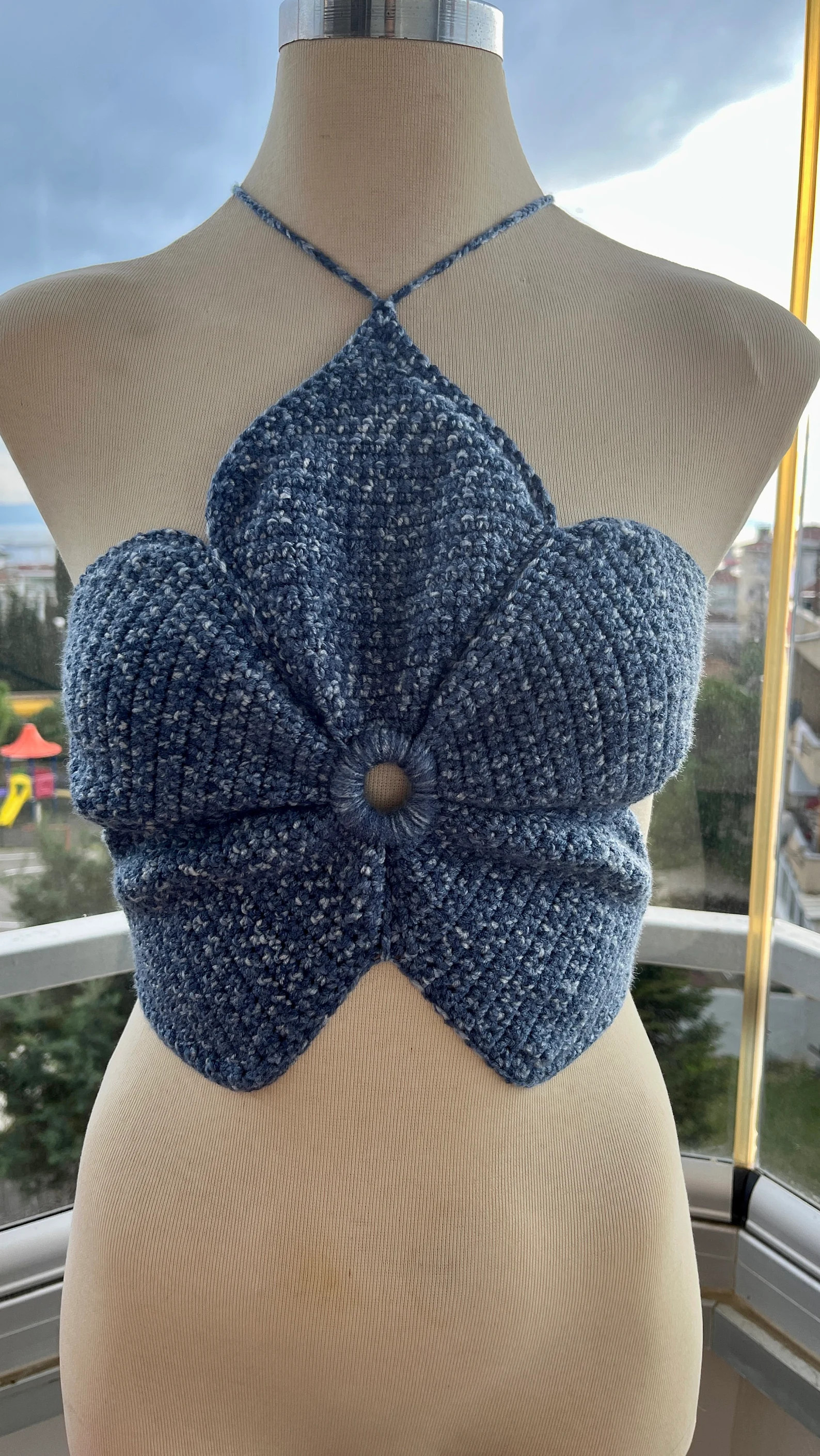 Handmade Crochet Flower Crop Top, Summer Festival Fashion, Loom Crochet Flower Crop Top, Open Bac... | Etsy (US)