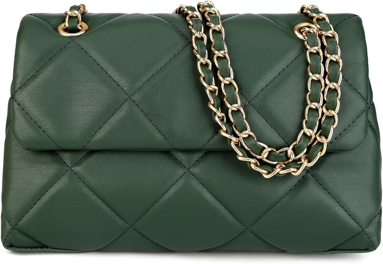 Gladdon Quilted Crossbody Purses for Women Small Ladies Shoulder Bags with Chain Trendy Clutch Pu... | Amazon (US)