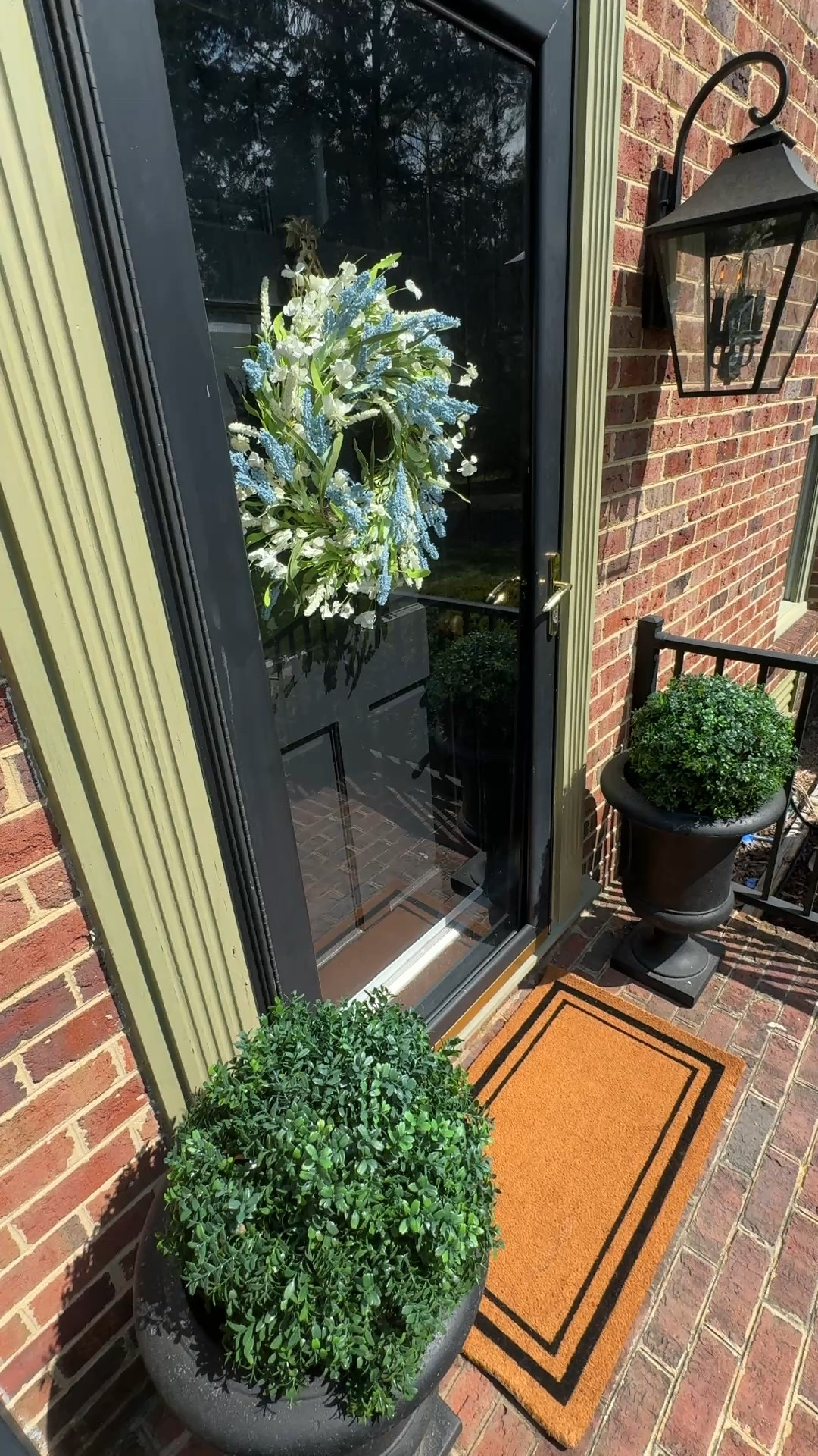 A few simple updates that made our front door feel like spring 🌿

I swapped in this wreath with the prettiest mix of greenery + soft florals (love the cornflower blue), and added a new doormat with a classic pattern that ties in so well with our black lights and railing.

Such an easy refresh after winter 🤍 

@wayfair #WayfairPartner  #ad #Wayfair

#LTKSeasonal #LTKHome #LTKSaleAlert