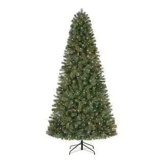 7.5 ft. Festive Pine LED Pre-Lit Artificial Christmas Tree T10 | The Home Depot