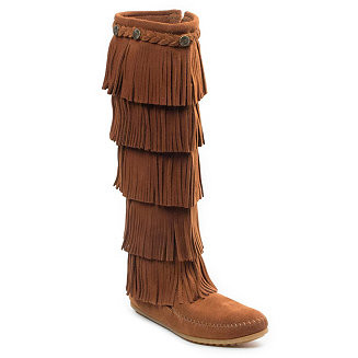 Minnetonka Women's Suede 5-Layer Fringe Boots - Macy's | Macy's