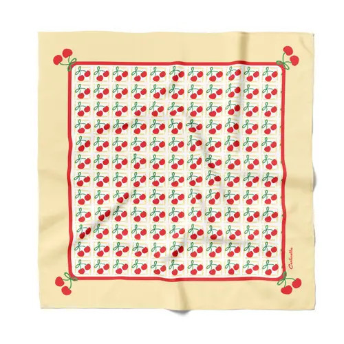 Centinelle Cherry Cotton Silk Bandana in Yellow at Nordstrom | Nordstrom