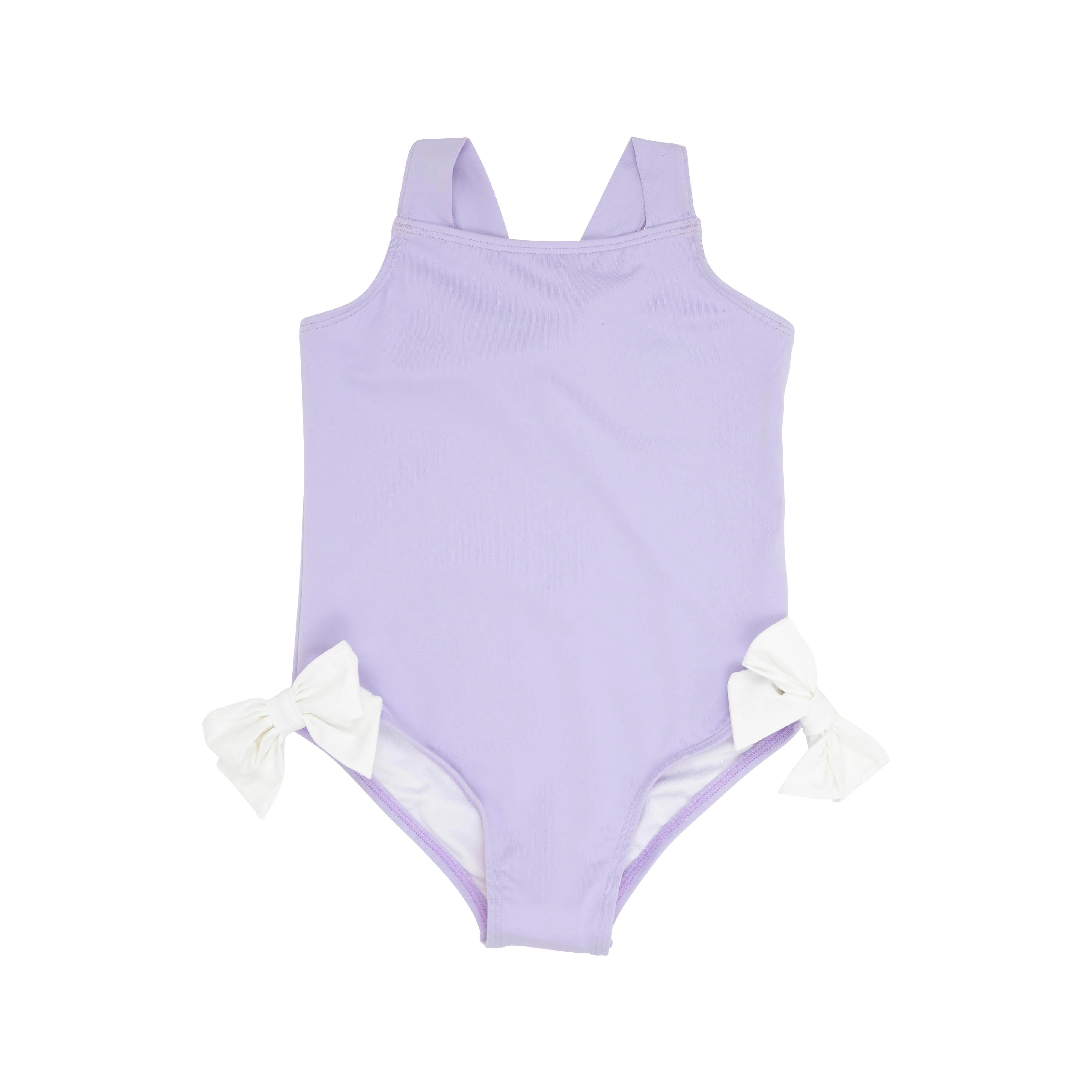 Laguna Beach Bathing Suit - Lauderdale Lavender with Worth Avenue White | The Beaufort Bonnet Company