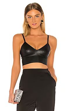 Commando Faux Leather Longline Bralette in Black from Revolve.com | Revolve Clothing (Global)