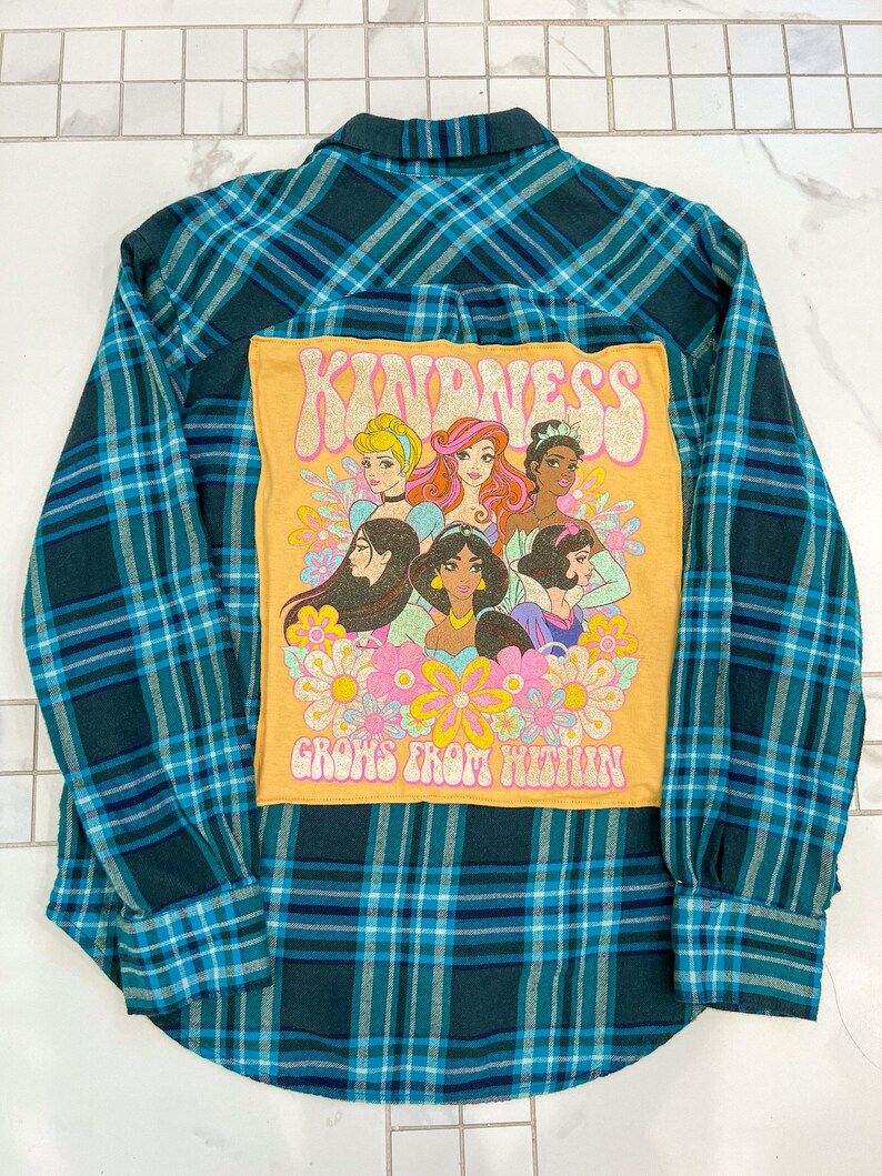 Princess Plaid Flannel, Disney Flannel, Disney Jacket, Custom Disney Flannel | Etsy (US)