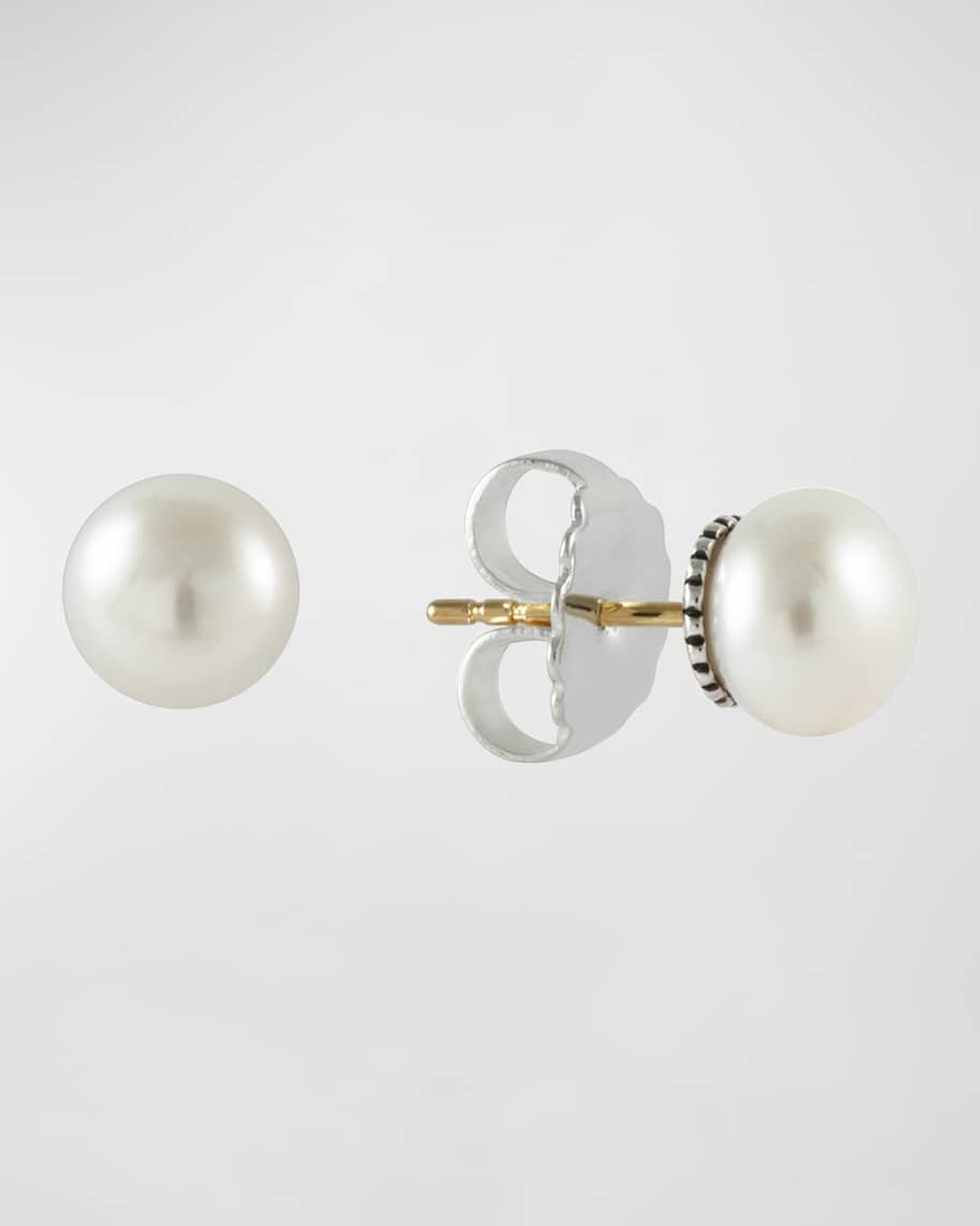 LAGOS Luna Sterling Silver Pearl 8mm Stud Earrings | Neiman Marcus