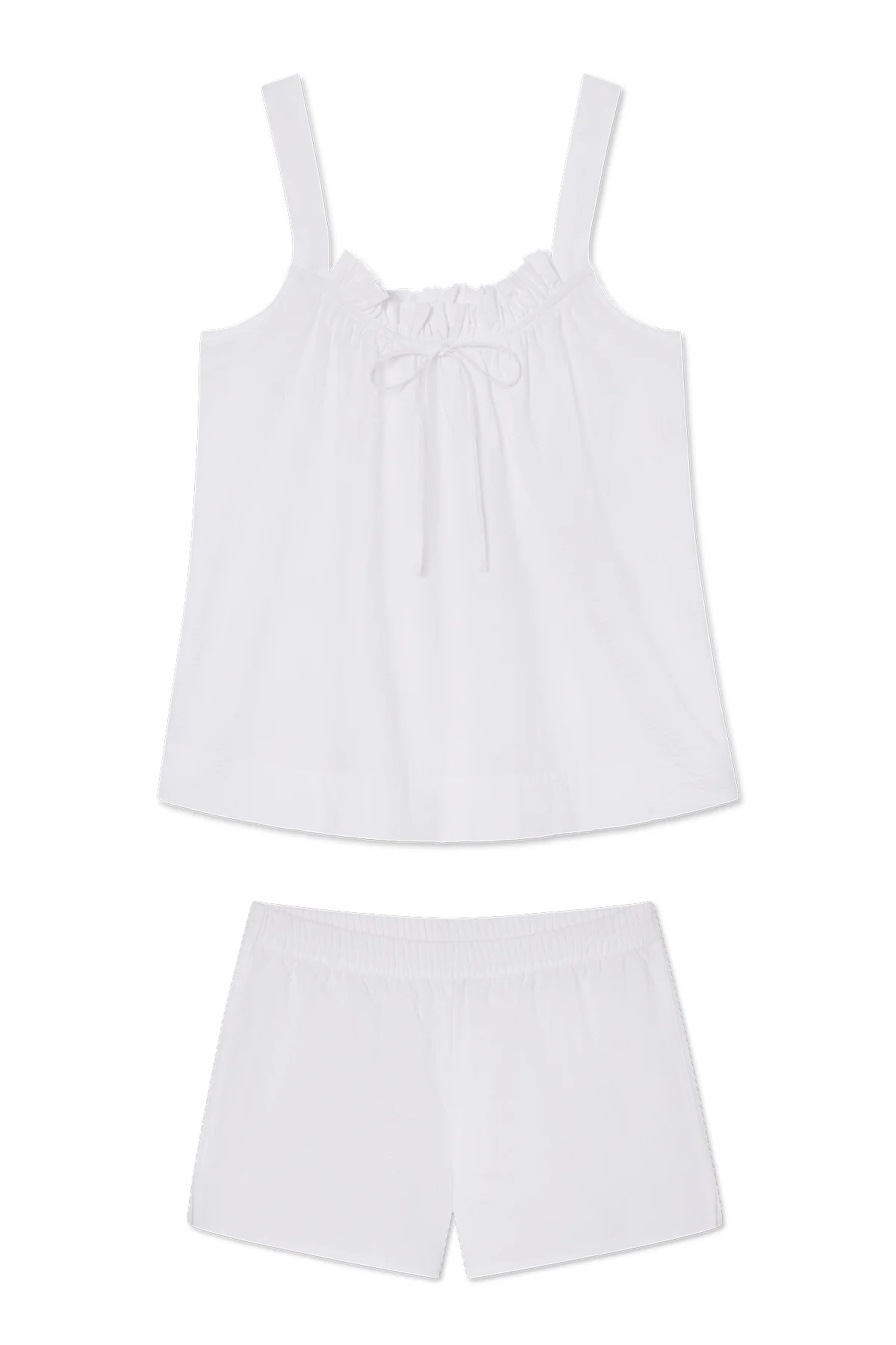 Alice Shorts Set in White Seersucker | Lake Pajamas