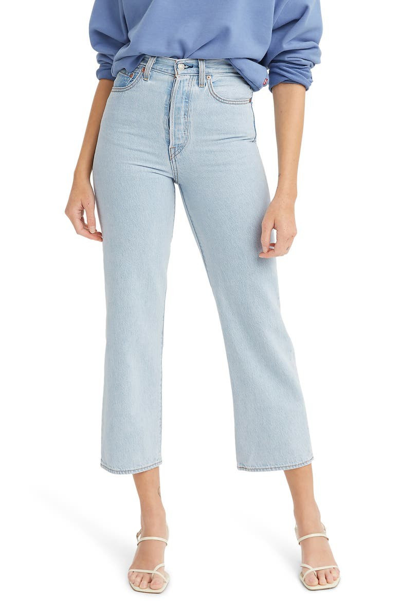 Ribcage High Waist Ankle Straight Leg Jeans | Nordstrom