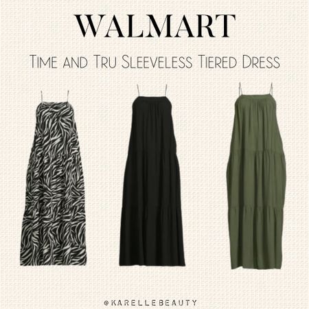 Walmart Time and Tru Sleeveless Tiered Dress. 

#LTKPlusSize #LTKSeasonal #LTKFindsUnder50