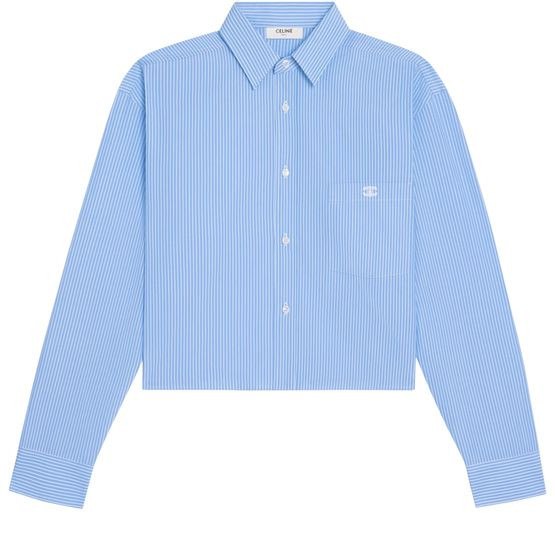 Striped cotton poplin cropped shirt | 24S US