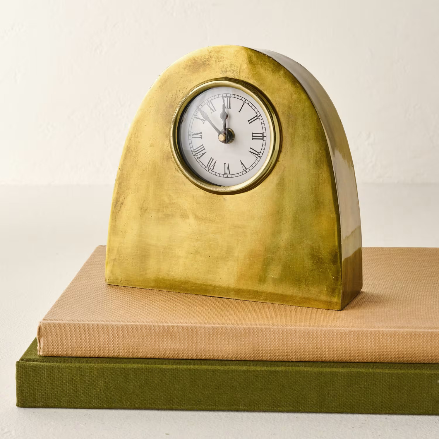 Antiqued Brass Shelf Clock | Magnolia