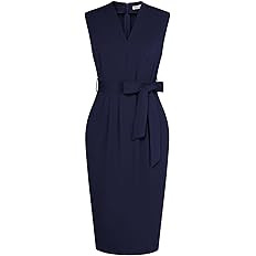 GRACE KARIN Women's Business Dresses Sleeveless V Neck Bodycon Sheath Dress Zipper Up Office Work... | Amazon (US)