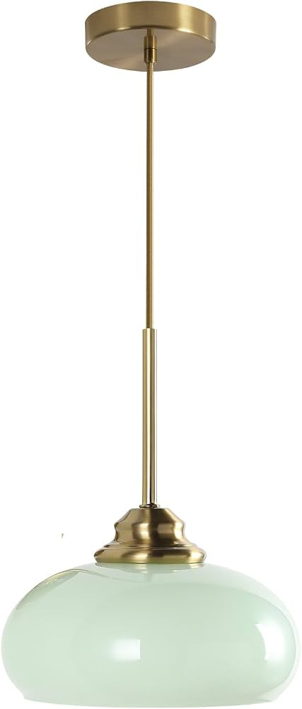 KCO Mid Century Modern Brass Gold 7.9\u201d Nordic Green Glass Pendant Light | Amazon (US)