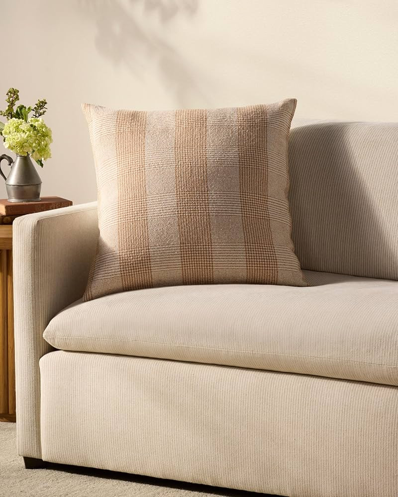 Loloi Chris Loves Julia Auggie Collection PCJ0021 Orange/White 22'' x 22'' Cover w/Down Pillow | Amazon (US)