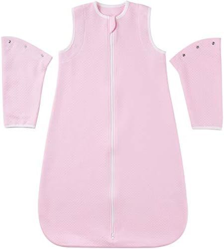 Chuchu Puff Baby Sleeping Bag, Spring and Summer, Detachable Long Sleeves 1 Tog Inverted Zipper W... | Amazon (US)