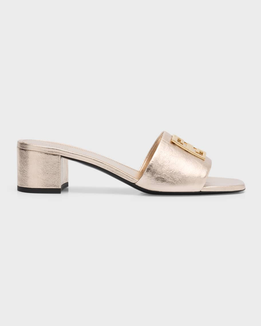 Givenchy 4G Metallic Medallion Mule Sandals | Neiman Marcus